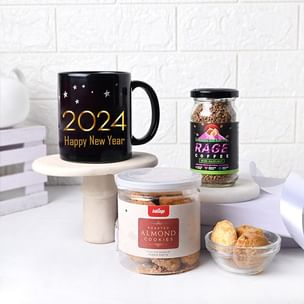 New Year Coffee Mug Cookie Combo