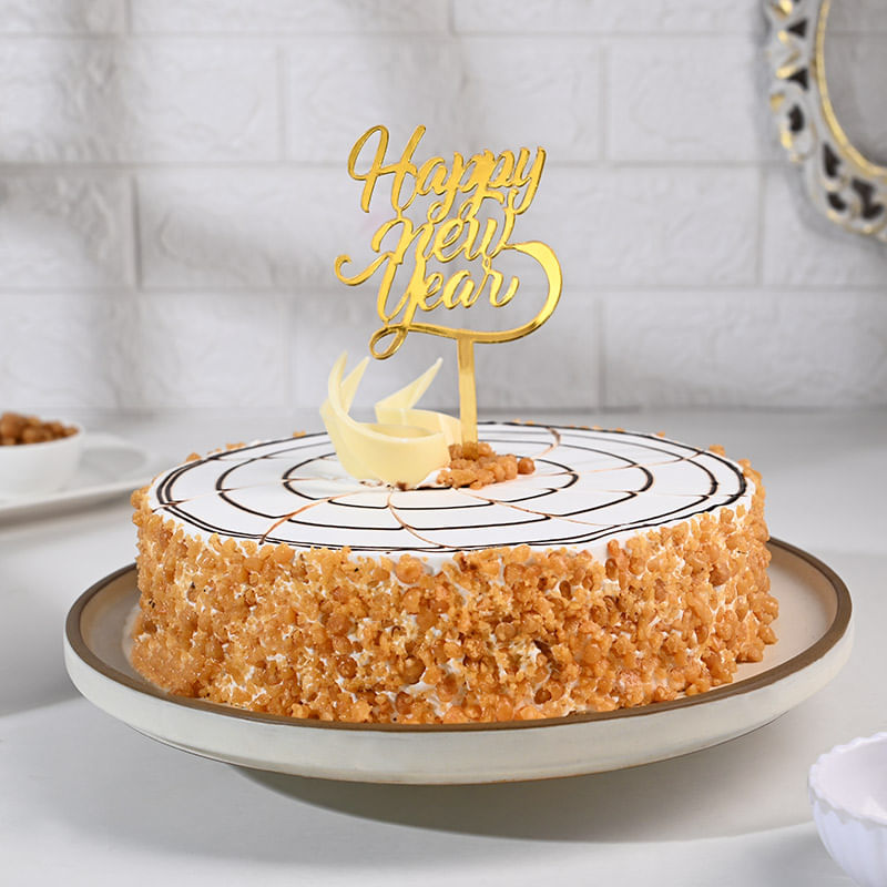 Crunchy Butterscotch Cake for Happy New Year