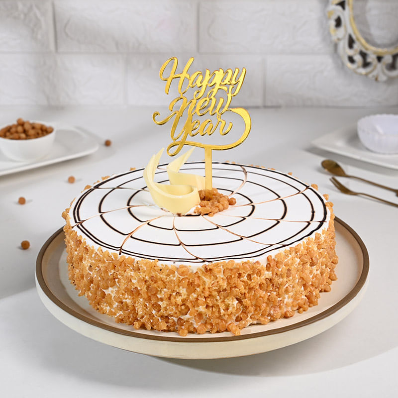 Crunchy Butterscotch Cake for Happy New Year