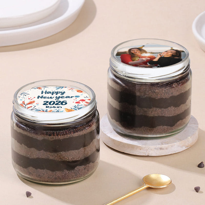 New Year Delight Choco Jar Cake Duo