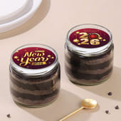 New Year Festive Choco Jar Cakes