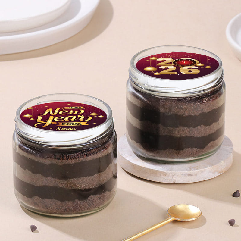 New Year Festive Choco Jar Cakes