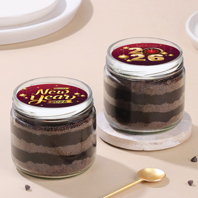New Year Festive Choco Jar Cakes
