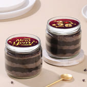 New Year Festive Choco Jar Cakes