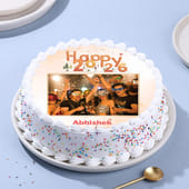 New Year Festive Photo Cake