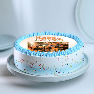New Year Festive Photo Theme Cake