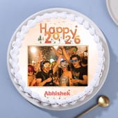New Year Festive Photo Cake