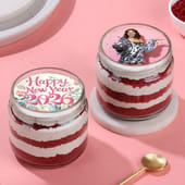 New Year Joy Red Velvet Jar Cake Duo