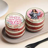 New Year Joy Red Velvet Jar Cake Duo