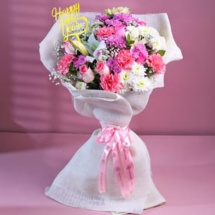 New Year Pastel Celebration Flower Bouquet New Year Pastel Celebration Flower Bouquet