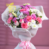 New Year Pastel Celebration Flower Bouquet