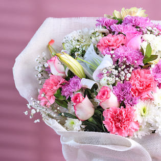 New Year Pastel Celebration Flower Bouquet