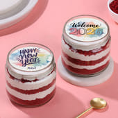 New Year Red Velvet Jar Cake Duo