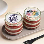 New Year Red Velvet Jar Cake Duo