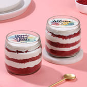 New Year Red Velvet Jar Cake Duo