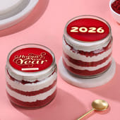 New Year Red Velvet Jar Cake Duo