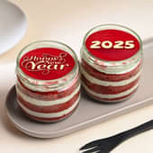 New Year Red Velvet Jar Cake Duo