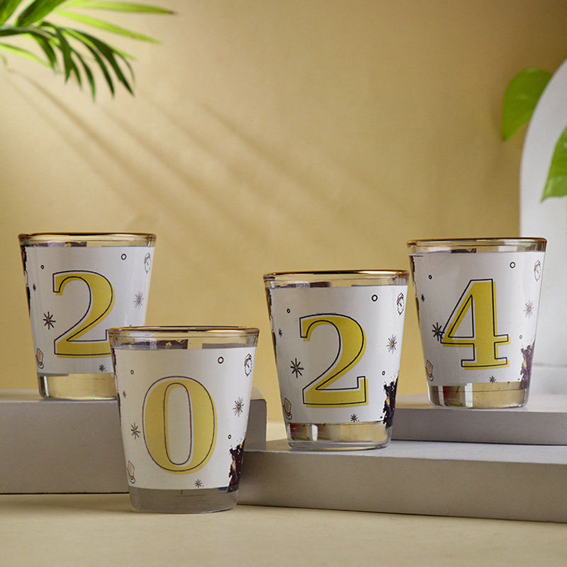 New Year Theme Shot Glasses