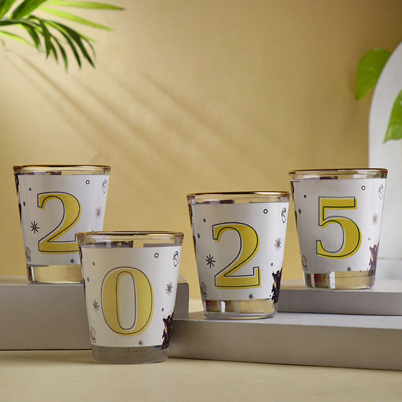 New Year Theme Shot Glasses