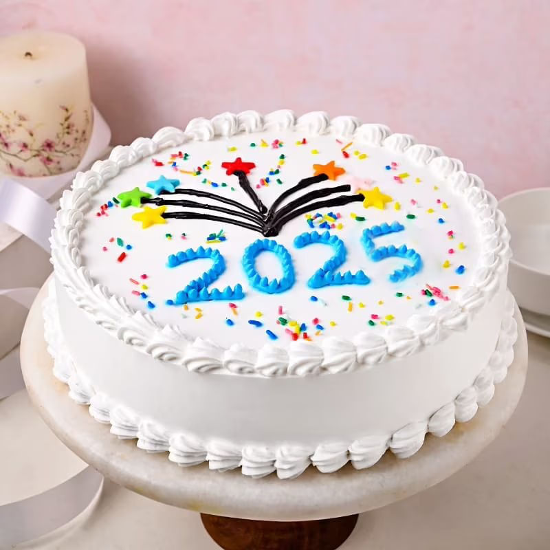 Starry 2025 Cake: New Year themed cake