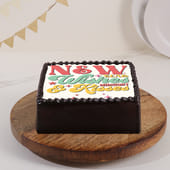 New Year Wishes Festive Photo Cake