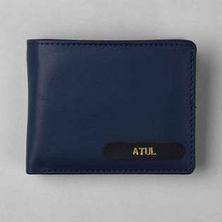 Nifty Navy Custom Mens Wallet - Fathers Day