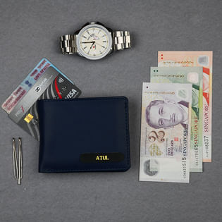 Nifty Navy Custom Mens Wallet - Fathers Day