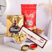 Nuts N Chocolate With Rudraksh Rakhi