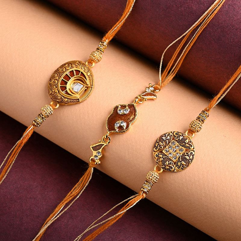 Send Designer Rakhi Online in India - Nuts With Chocolate N Three Designer Rakhis