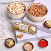 Nuts With Rocher N Designer Rakhi
