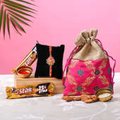 Nutty Five Star Rakhi With Chocolate gifts combo packed view