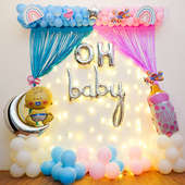 Oh Baby Pastel Blue N Pink Balloon Decor