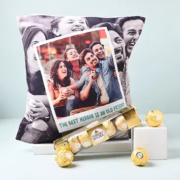 Send Cheerful Cushion and Mug Gift Online, Rs.645 | FlowerAura