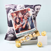 Old Friend Personalised Cushion With Chocolates