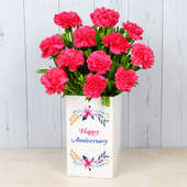12 Pink Carnations Bunch for Anniversary