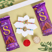 Om And Ganesha Rakhi With Cadbury Silk