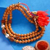 Om Beads Pearl Rudraksha Bracelet