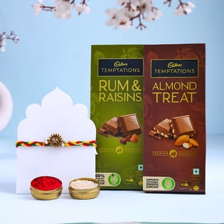 Om Blessings Rakhi With Chocolate Indulgence