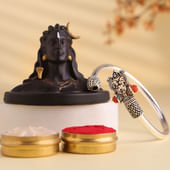 Om Bracelet Rakhi N Adiyogi Idol Combo