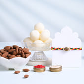 Om Charm Rakhi With Rasgulla N Almonds