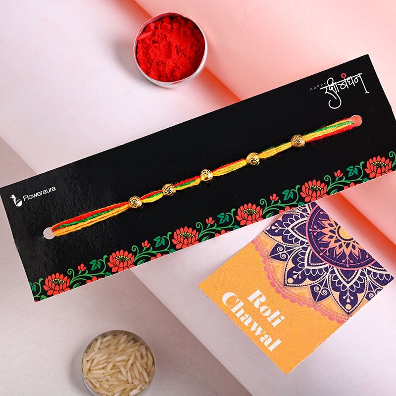 Om Miniature Beads Rakhi - Online Rakhi to USA