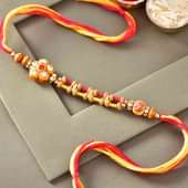 Om N Floral Beaded Rakhi