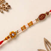 Om N Flower Pearl Rakhi