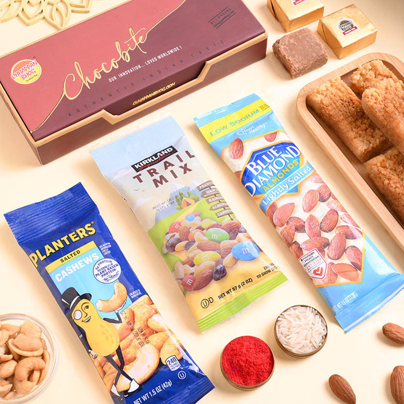 Om N Ganesha Rakhi Duo With Festive Treats