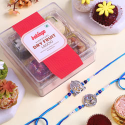 Om N Krishna Rakhis With Dryfruit Ladoos