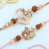 Om N Mahakal Rudraksha Rakhi Duo
