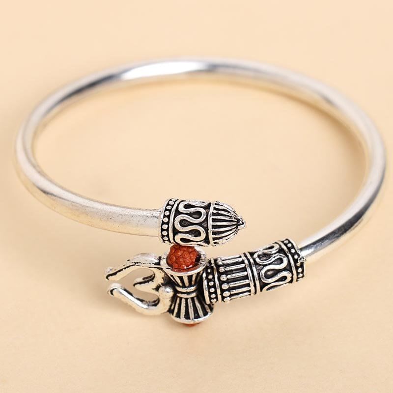 Silver Om Rudraksha Bracelet Rakhi