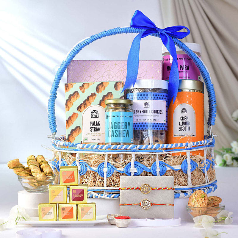 Om N Shree Rakhi Duo With Gourmet Treats