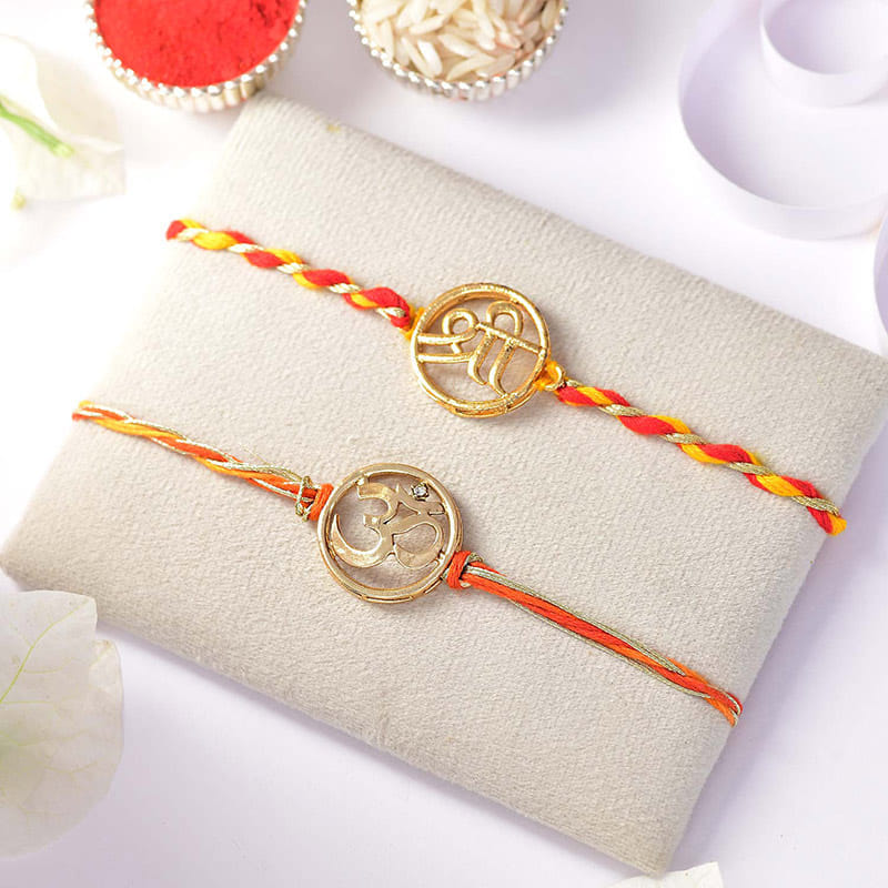 Om N Shree Rakhi Duo With Gourmet Treats