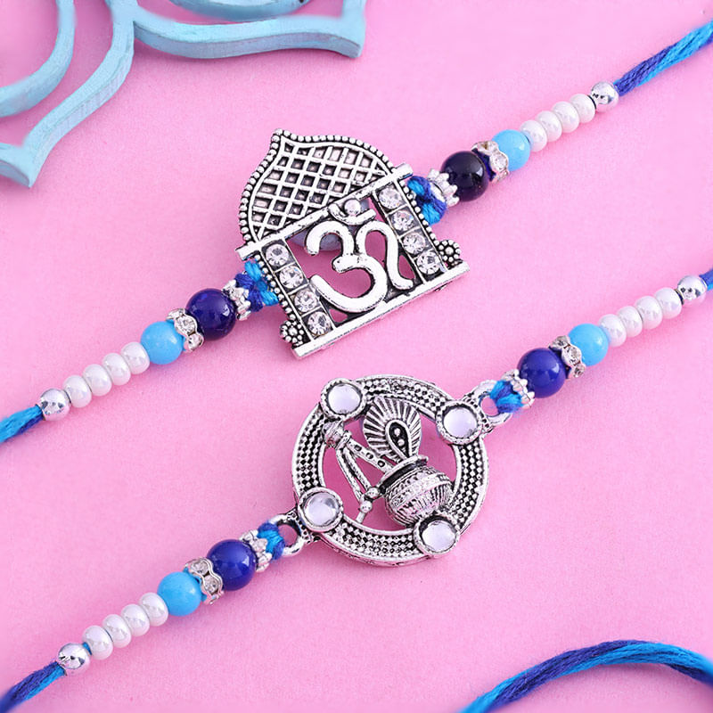 Om N Shri Krishna Sacred Rakhi Set